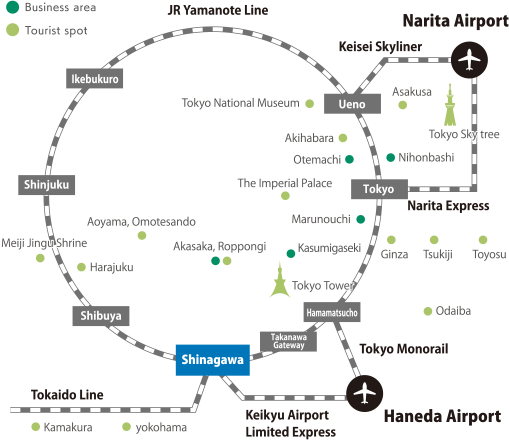 Route map from airports